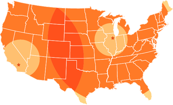 small map of United States